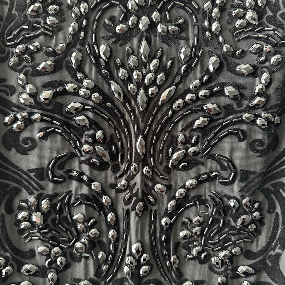 Cache Black Velvet and Beaded evening long sleeve Dress - Picture 3 of 6